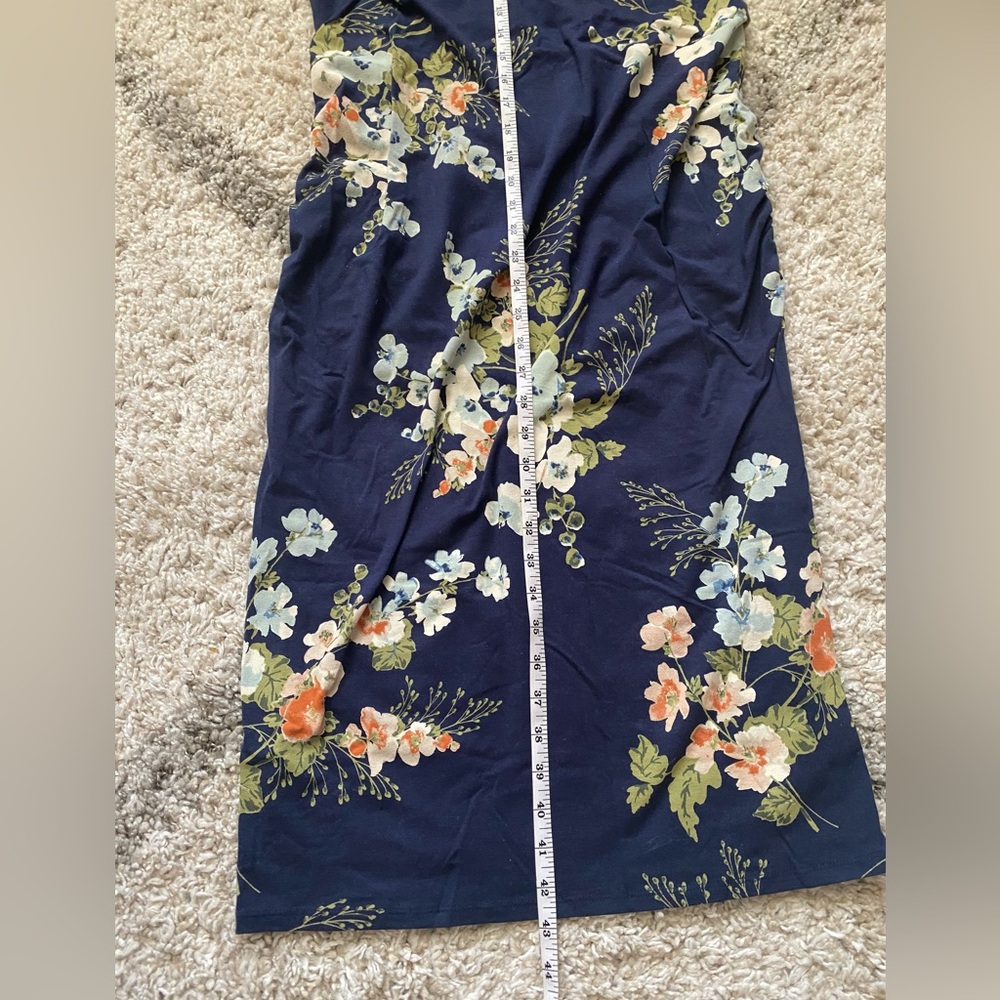 Isabel Maternity Midi Navy Floral Dress - Picture 5 of 6